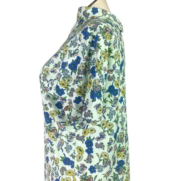 Nike Shirt Men L Blue Dri-Fit Player Floral Lightweight Short Sleeve Golf Polo - Picture 5 of 12